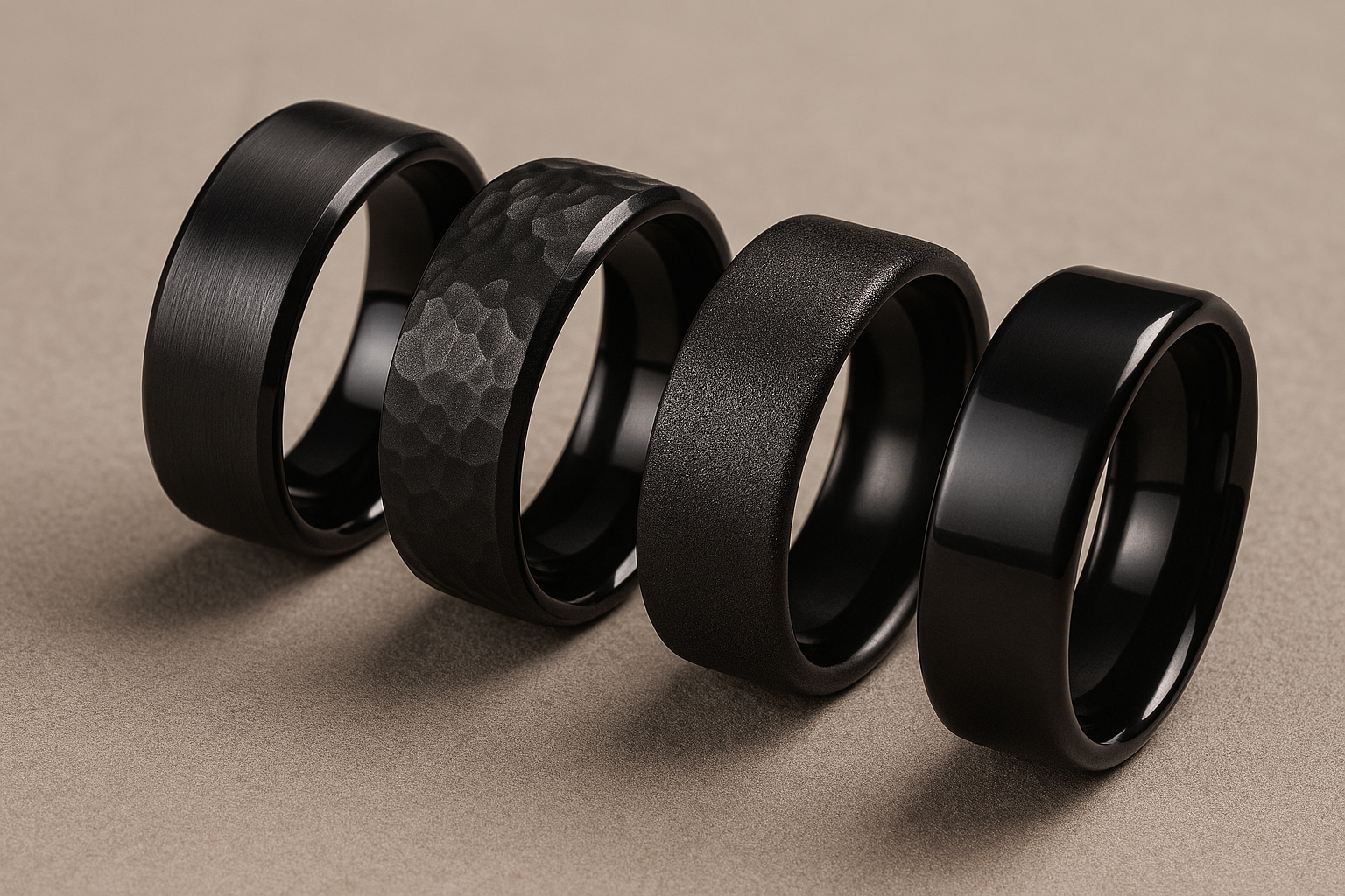 Modern Black Tungsten Rings