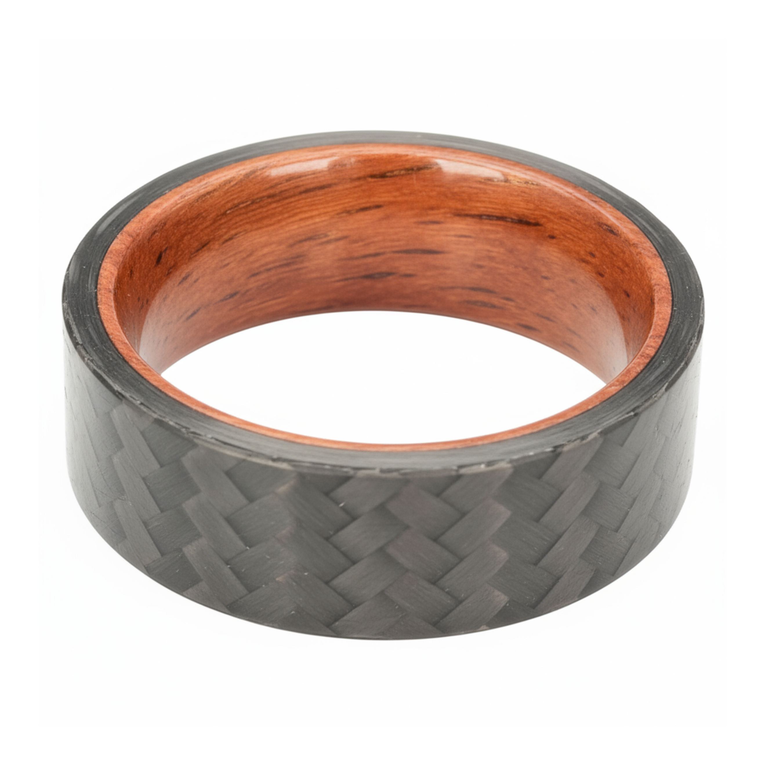 Citadel - Carbon Fibre Ring with Wood - Detail View | Foundoria