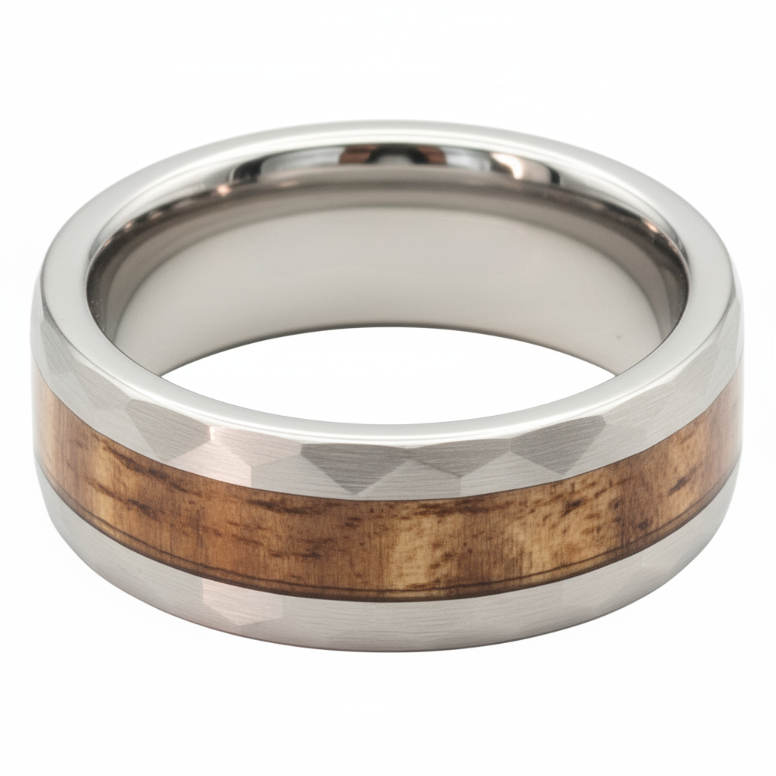 Forge - Hammered Tungsten with Wood