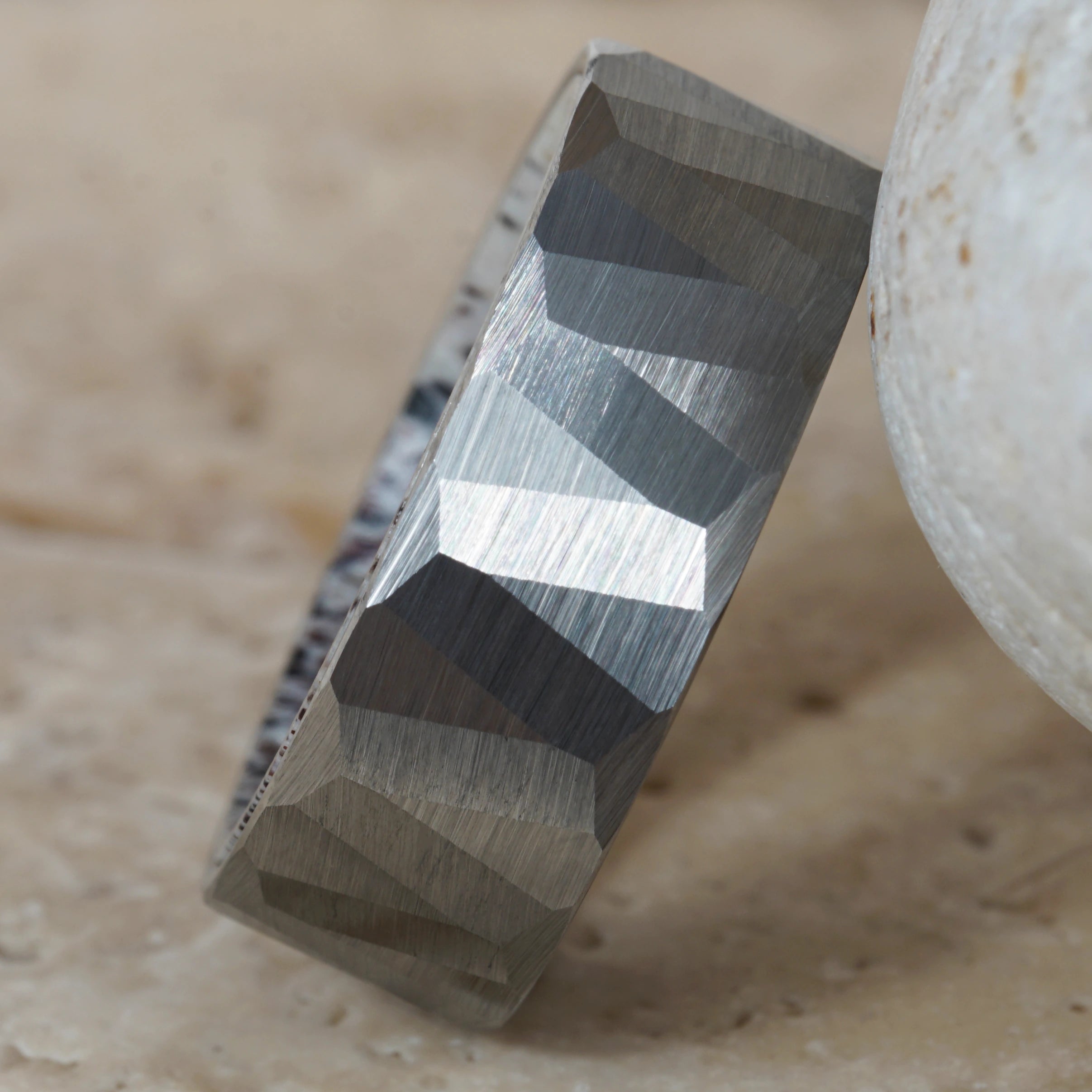 Cairn - Scottish Deer Antler Ring with Faceted Tungsten