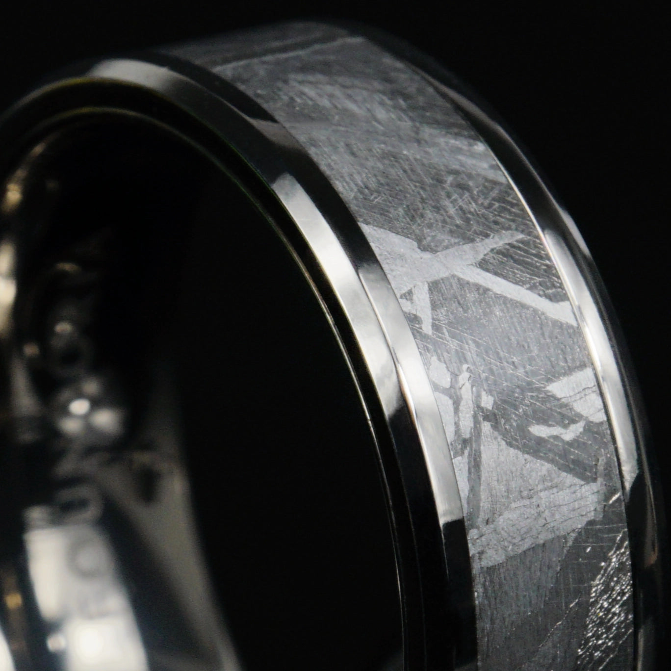 Atlas - Titanium Ring with 5mm Meteorite Inlay