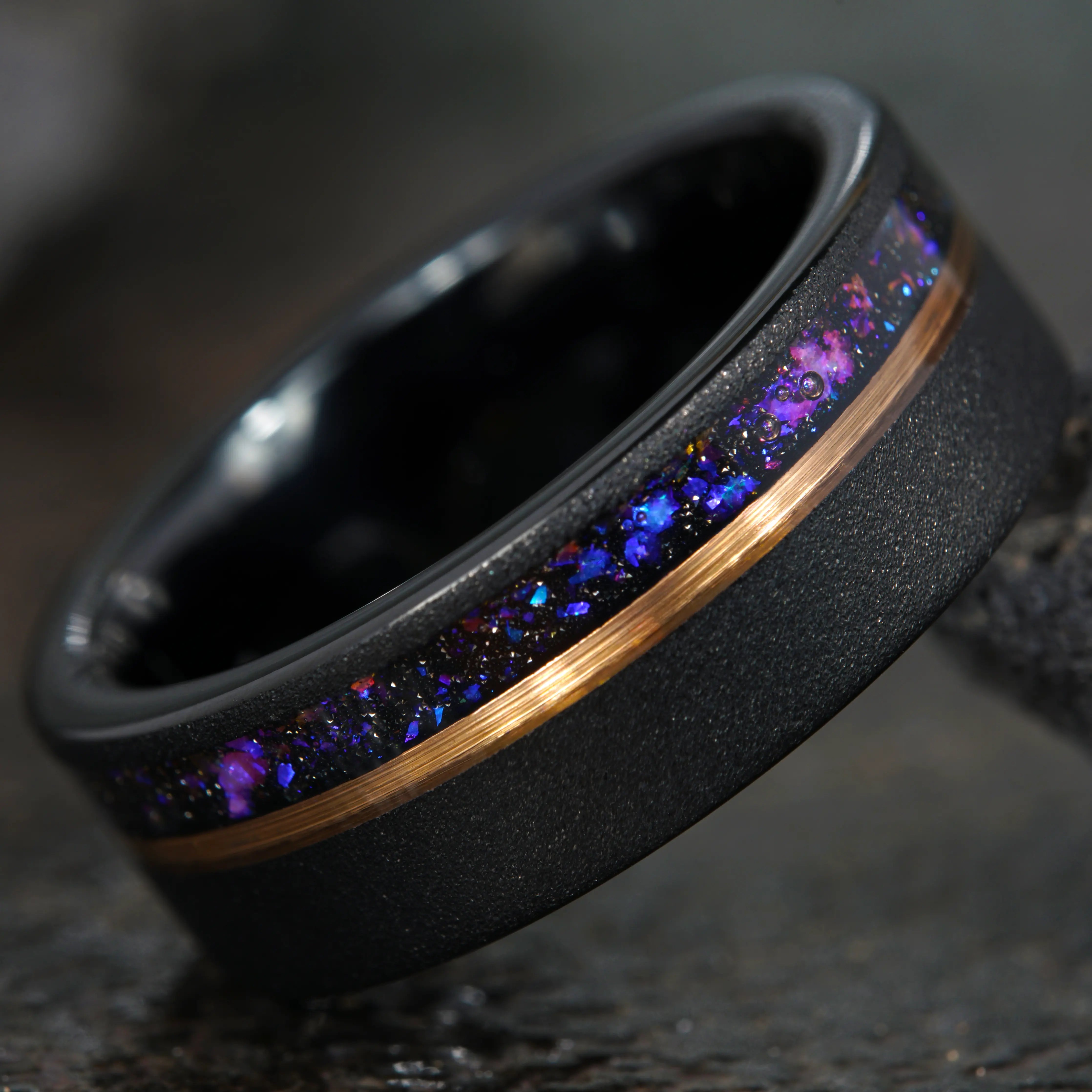 Azure - Tungsten Ring with Blue Sandstone