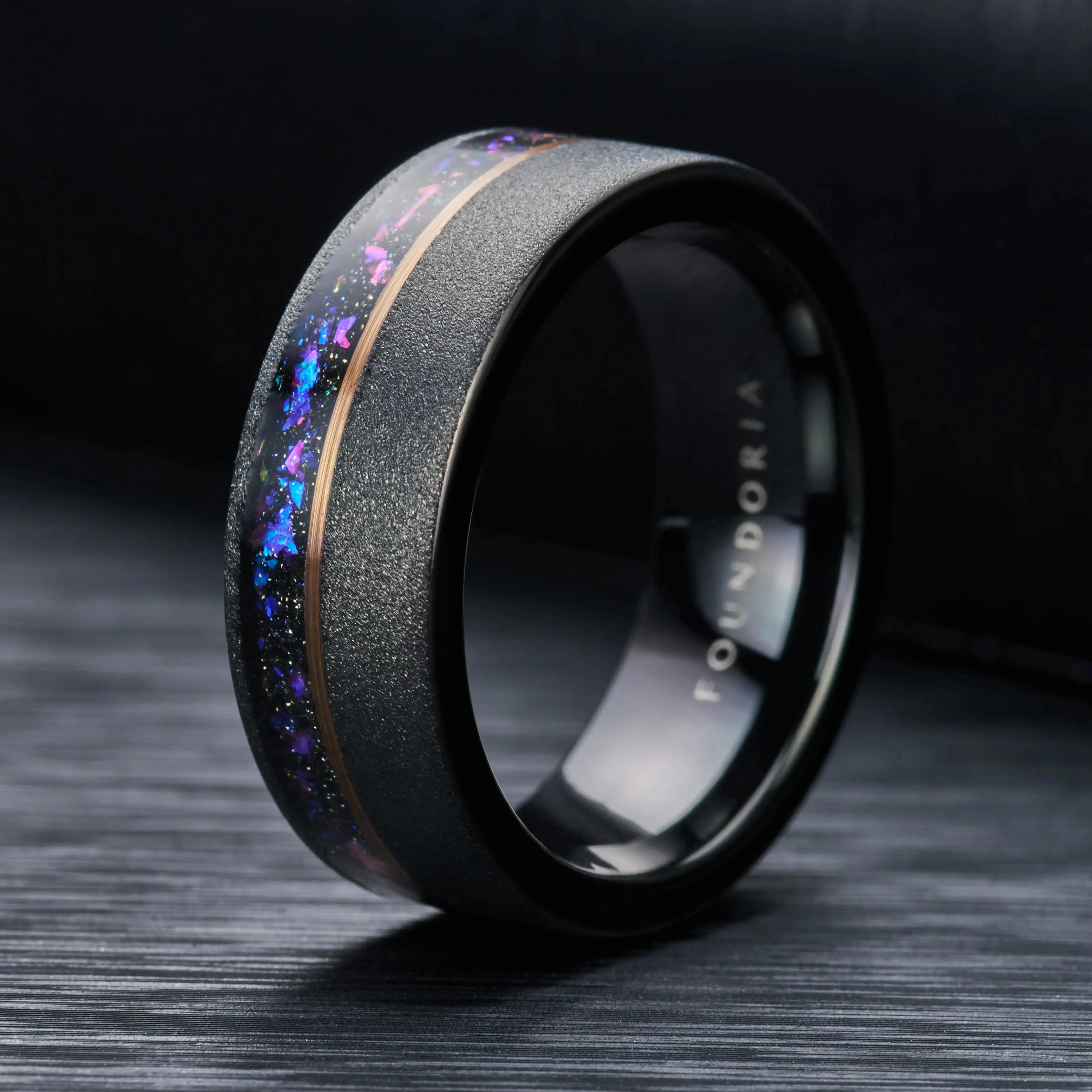 Azure - Tungsten Ring with Blue Sandstone