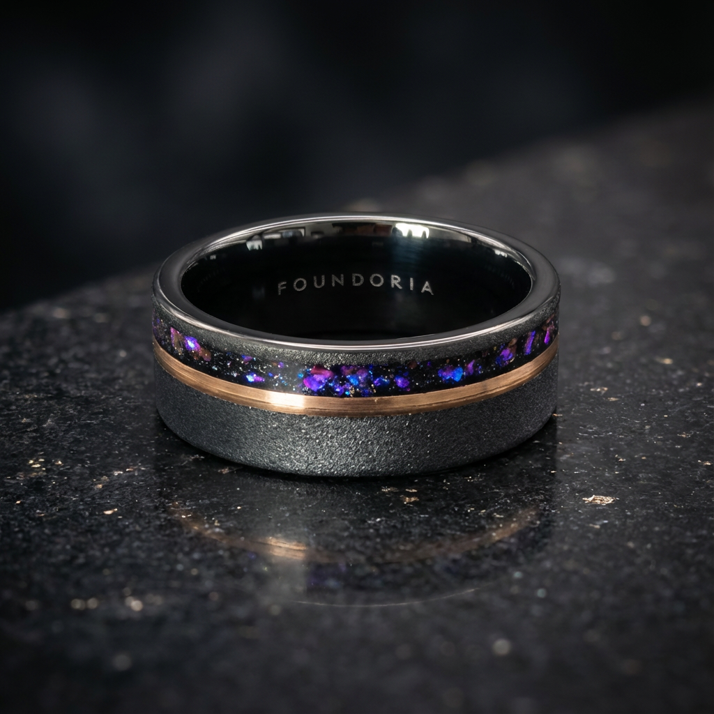 Azure - Tungsten Ring with Blue Sandstone