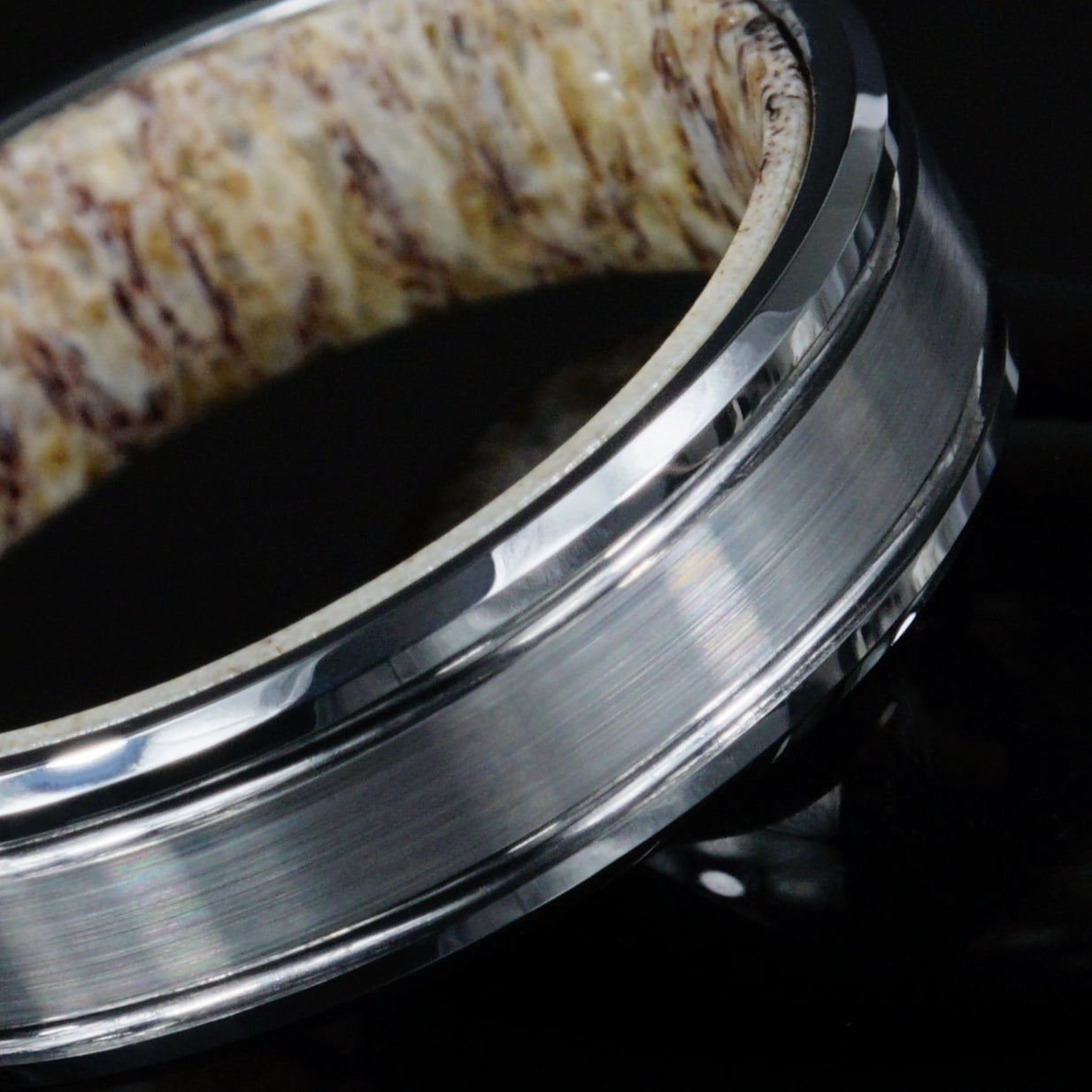 Braemar - Tungsten Ring with Scottish Deer Antler Sleeve
