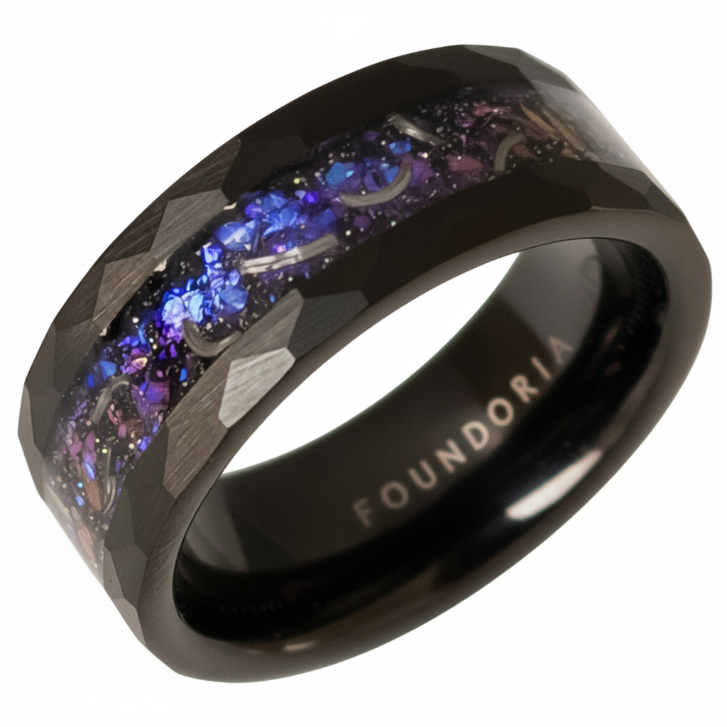 Cosmos - Tungsten Ring with Galaxy Foil