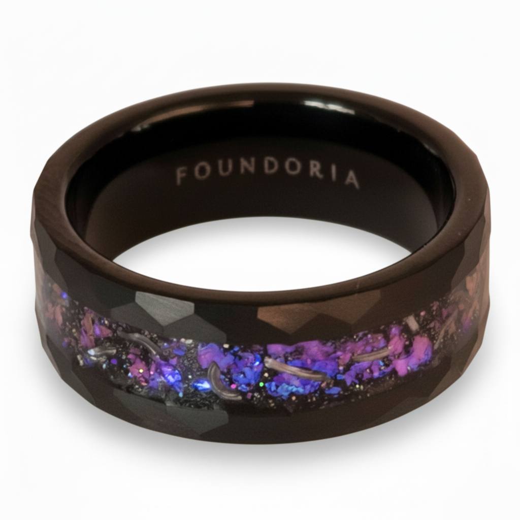 Cosmos - Tungsten Ring with Galaxy Foil
