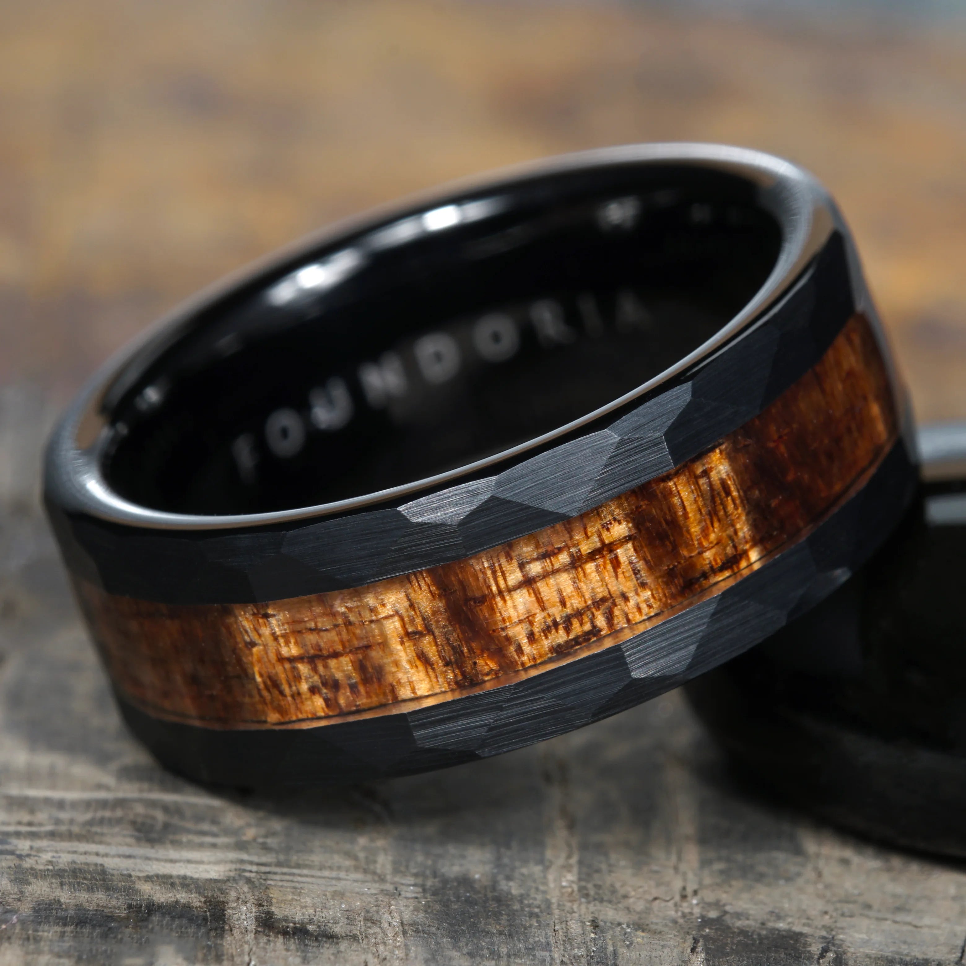 Havenwood - Tungsten Ring with Whisky Wood