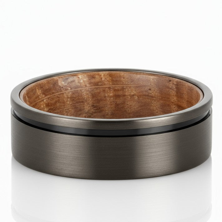 Vantage - Matte Grey Tungsten with Whiskey Barrel Wood