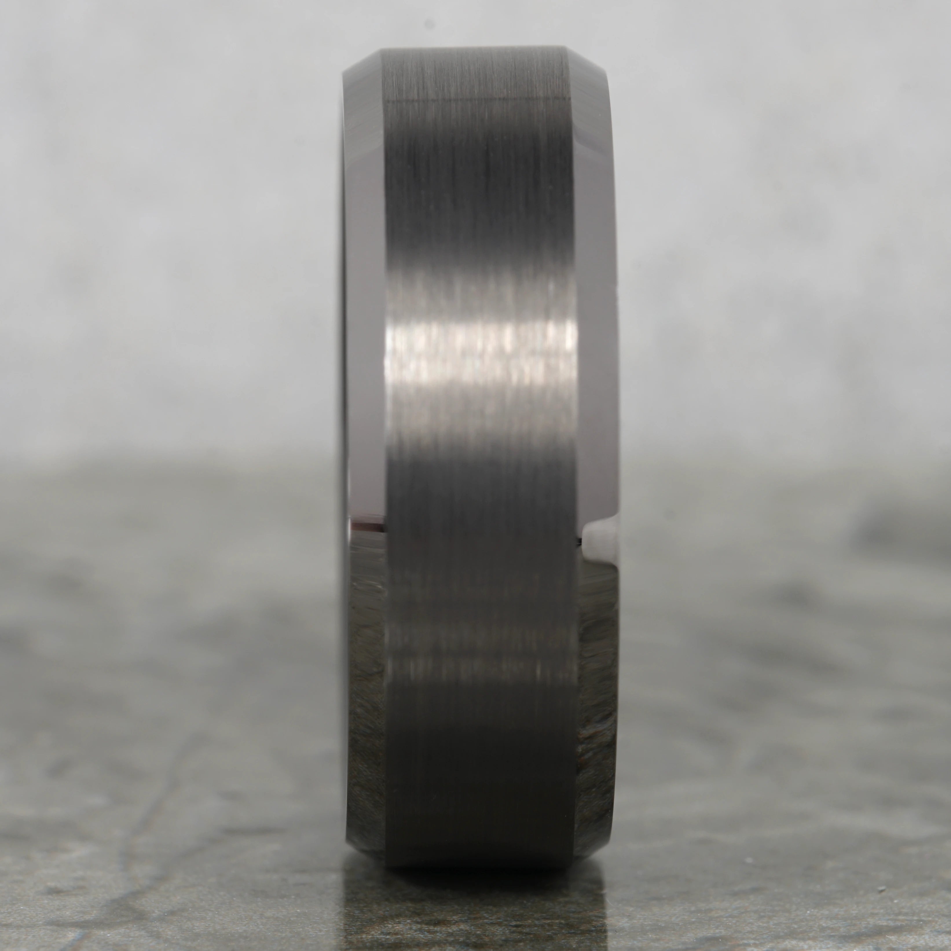 Titanis - Gunmetal Tungsten Ring with Black Sleeve