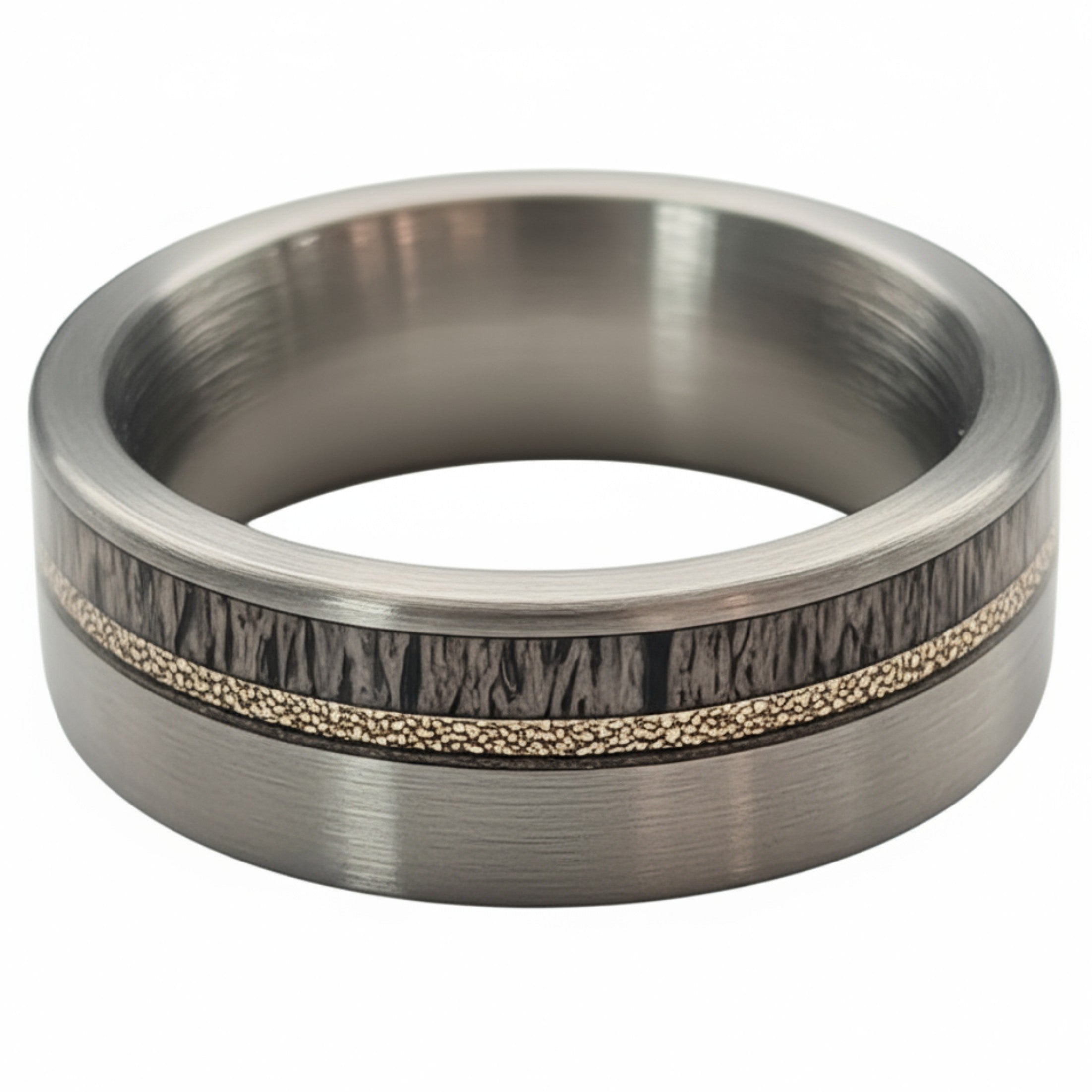 Haven - Deer Antler Tungsten Ring with Rose Gold