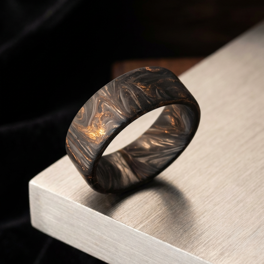 Vega - Carbon Fibre Ring with Copper - Main Product Image | Foundoria
