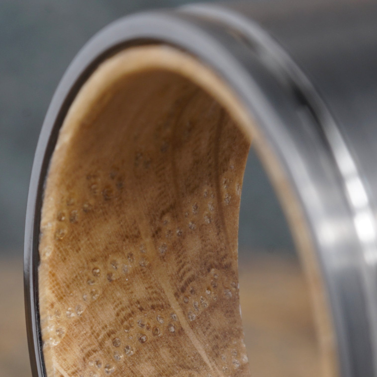 Vantage - Matte Grey Tungsten with Whisky Barrel Wood