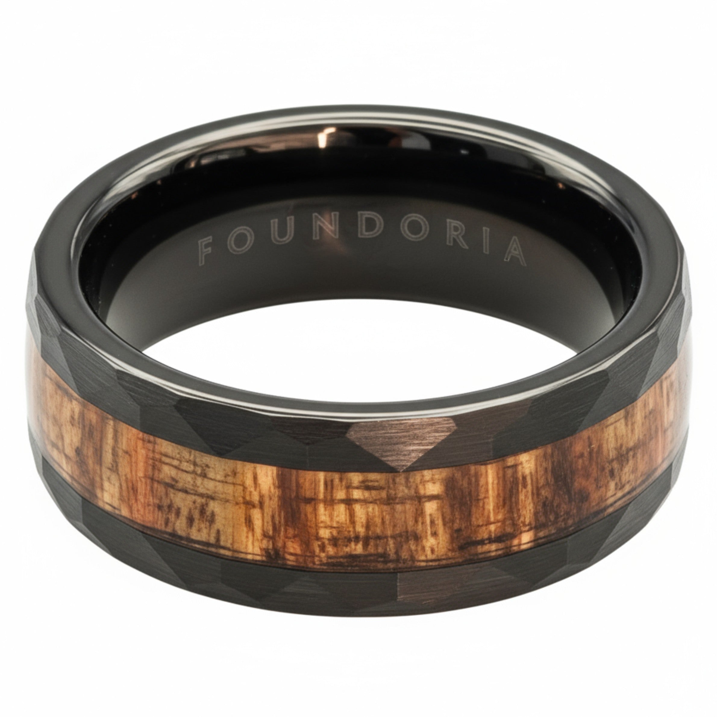 Forge - Hammered Tungsten with Wood