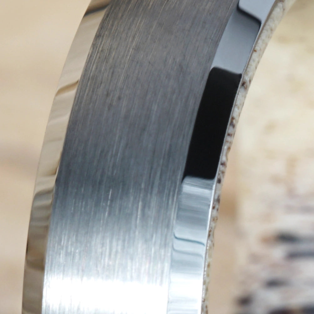 Skye - Bevelled Tungsten Ring with Scottish Deer Antler