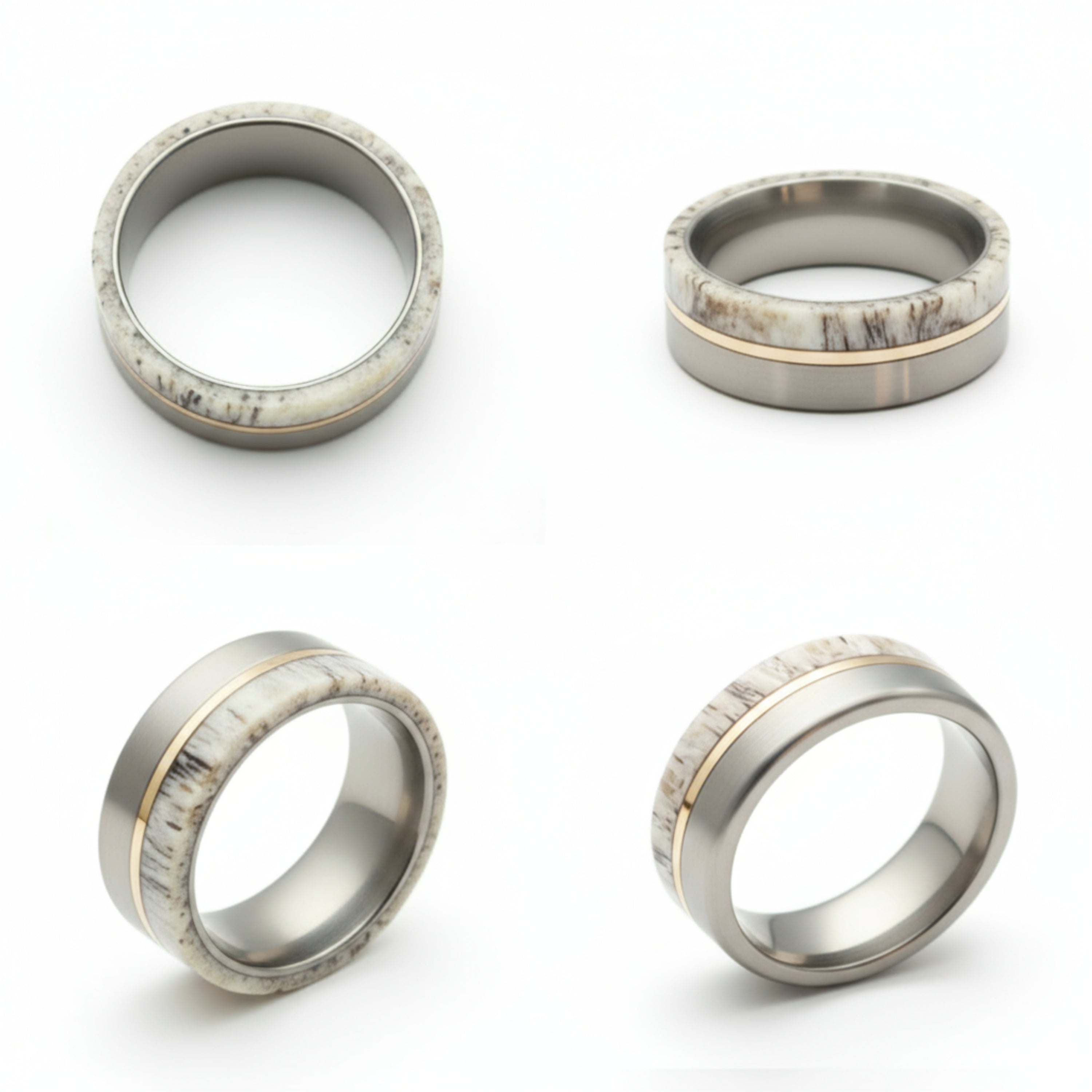 Antleris - Silver Tungsten Ring with Wide Antler