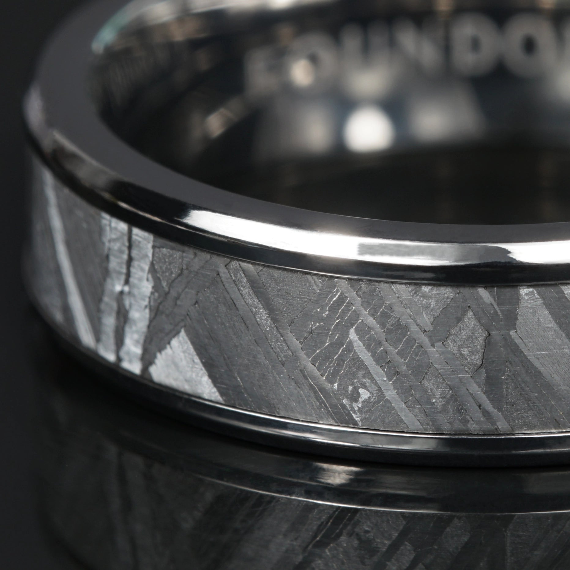 Astraeus - Titanium Ring with Wide Meteorite Inlay