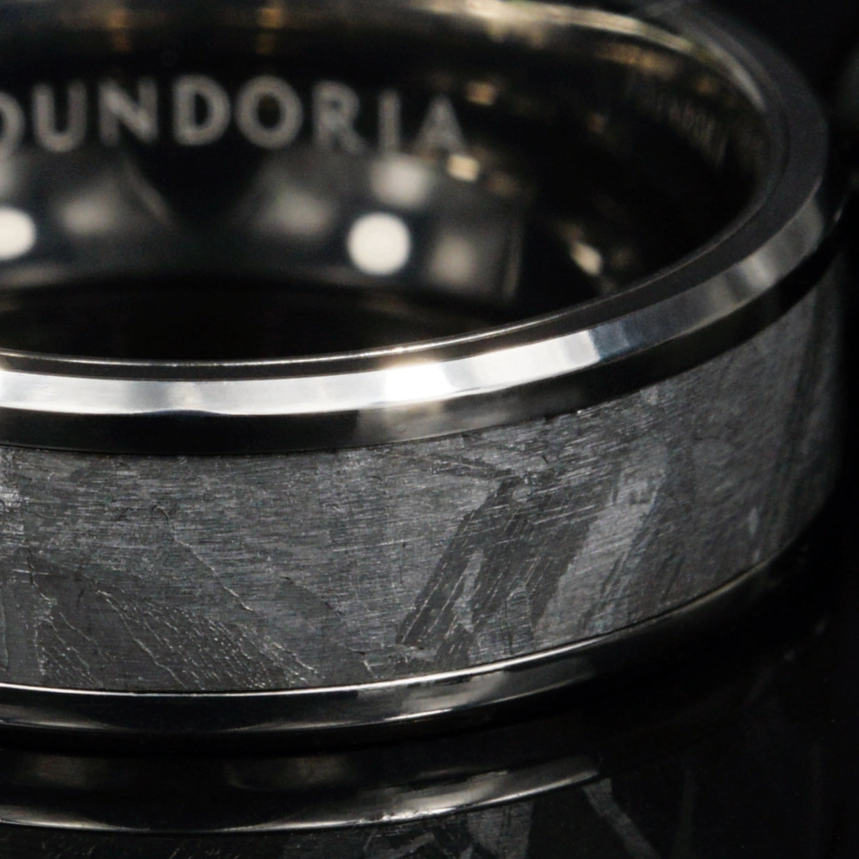 Atlas - Titanium Ring with 5mm Meteorite Inlay