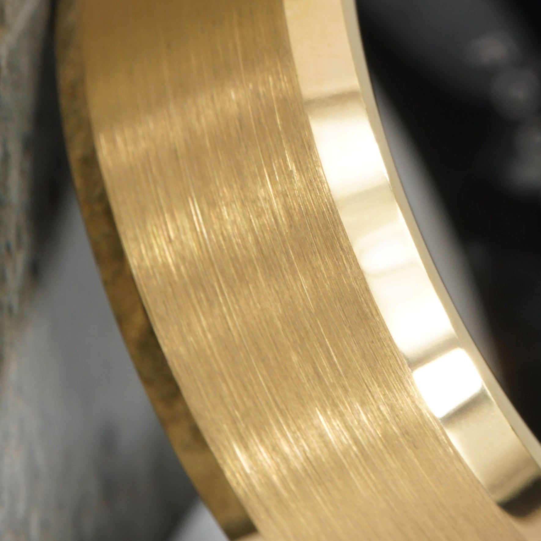 Aurion - 18K Gold Tungsten Ring with Black Sleeve