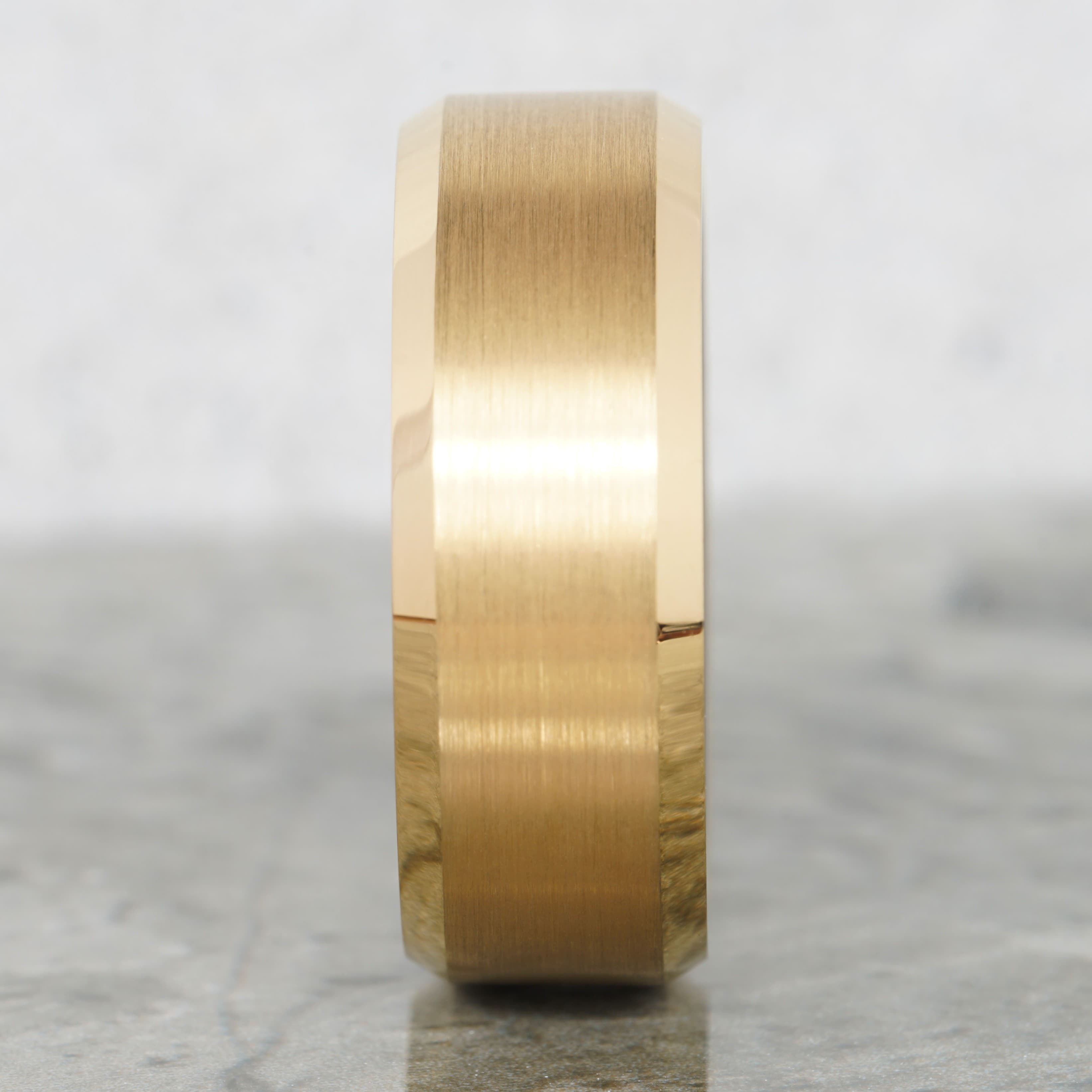 Aurion - 18K Gold Tungsten Ring with Black Sleeve