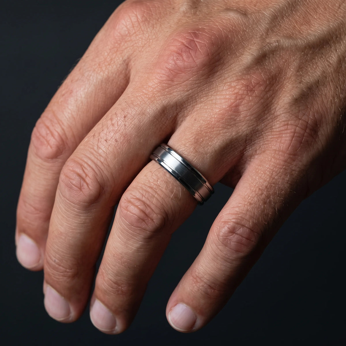 Braemar - Tungsten Ring with Scottish Deer Antler Sleeve