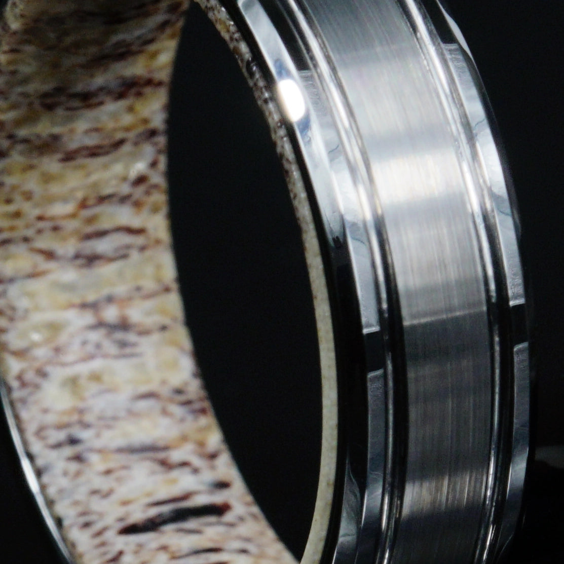 Braemar - Tungsten Ring with Scottish Deer Antler Sleeve