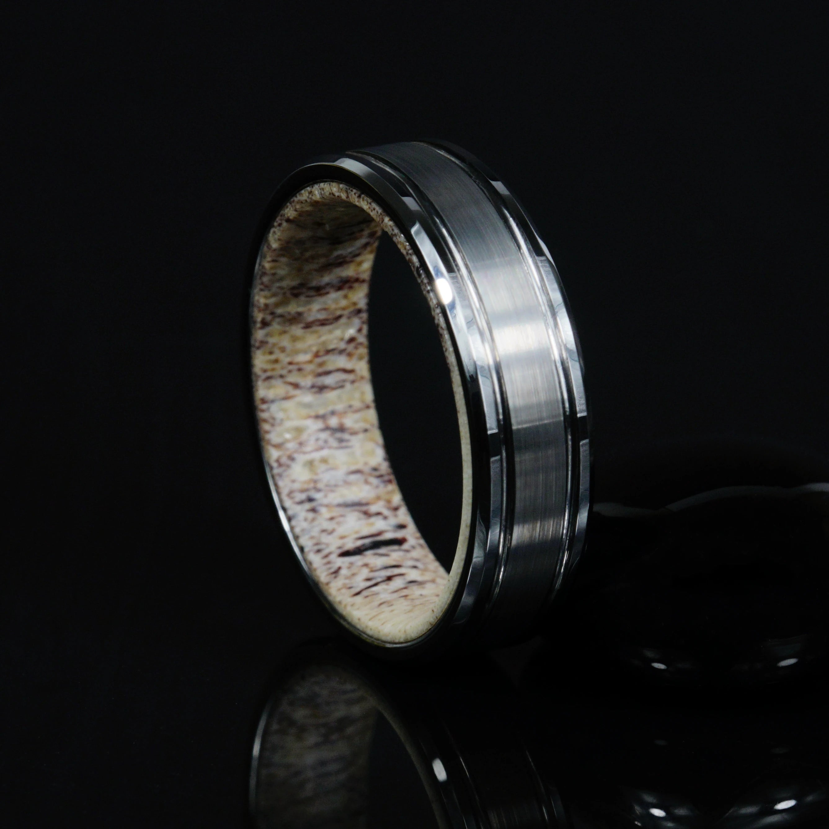 Braemar - Tungsten Ring with Scottish Deer Antler Sleeve