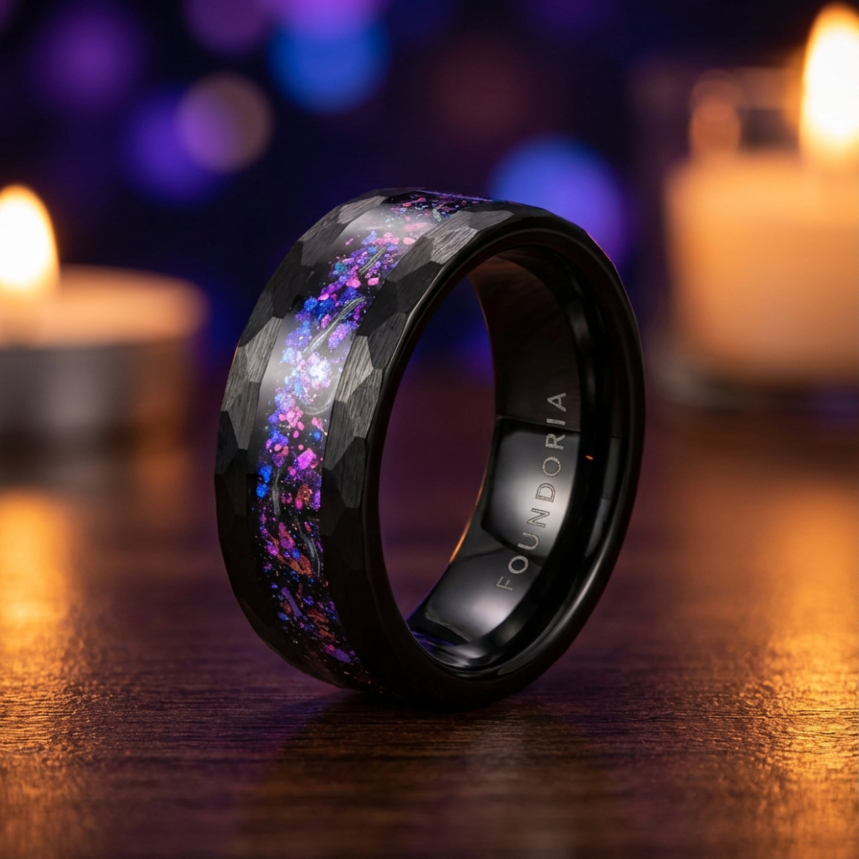 Cosmos - Tungsten Ring with Galaxy Foil