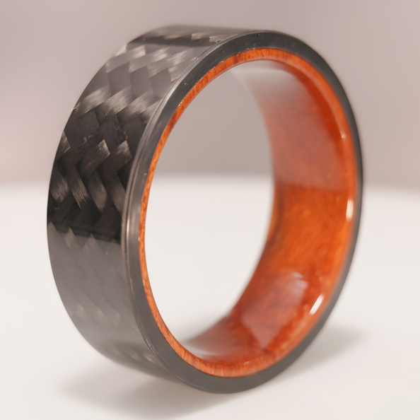 Carbon Fibre Thumb Ring - Wood inner - Foundoria