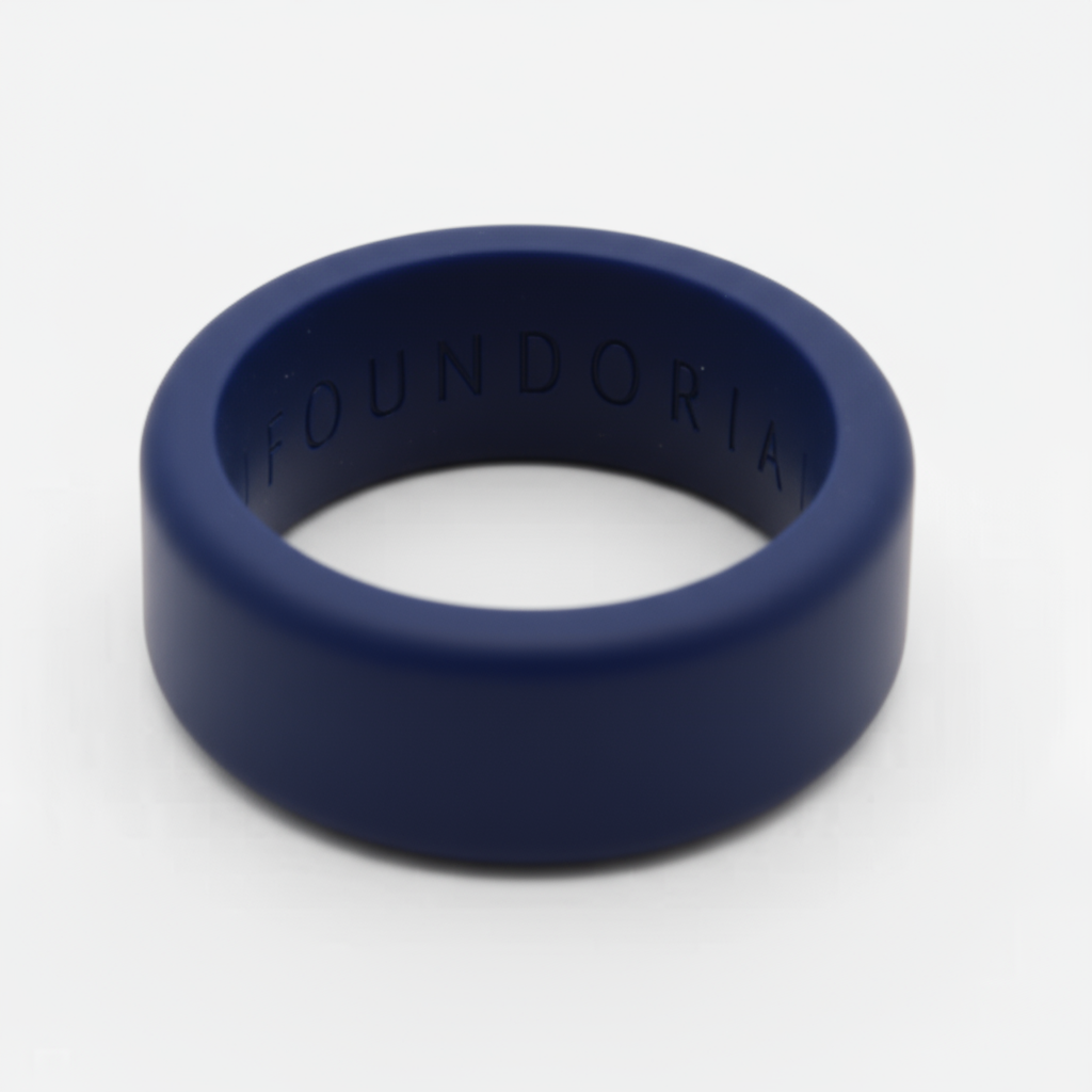 ENDURA Navy Silicone Wedding Ring | Foundoria