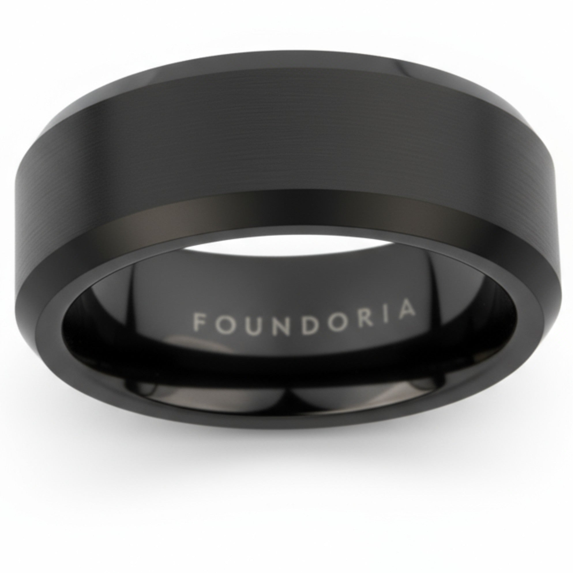 Obsidis - Black Tungsten Ring with Black Sleeve