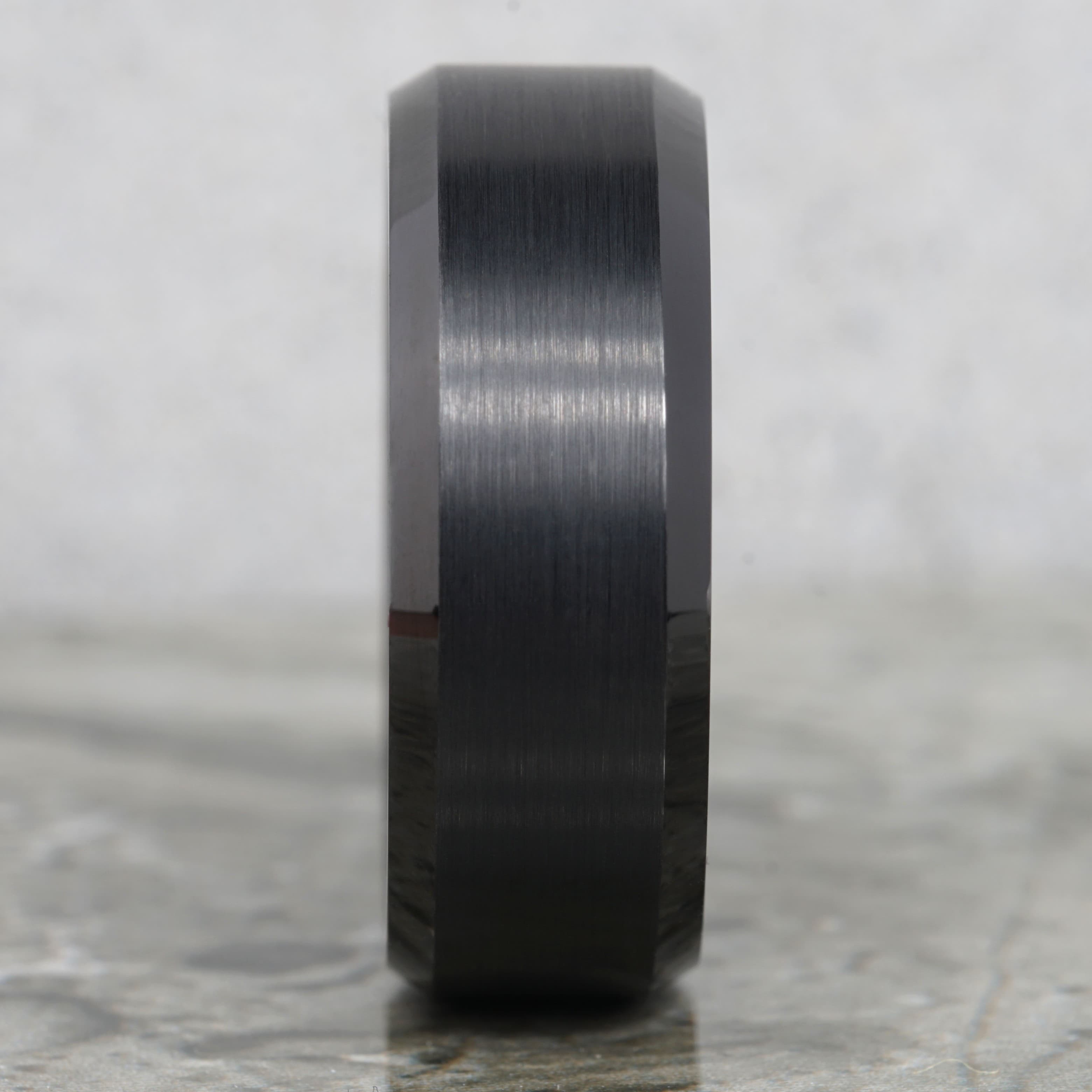 Obsidis - Black Tungsten Ring with Black Sleeve