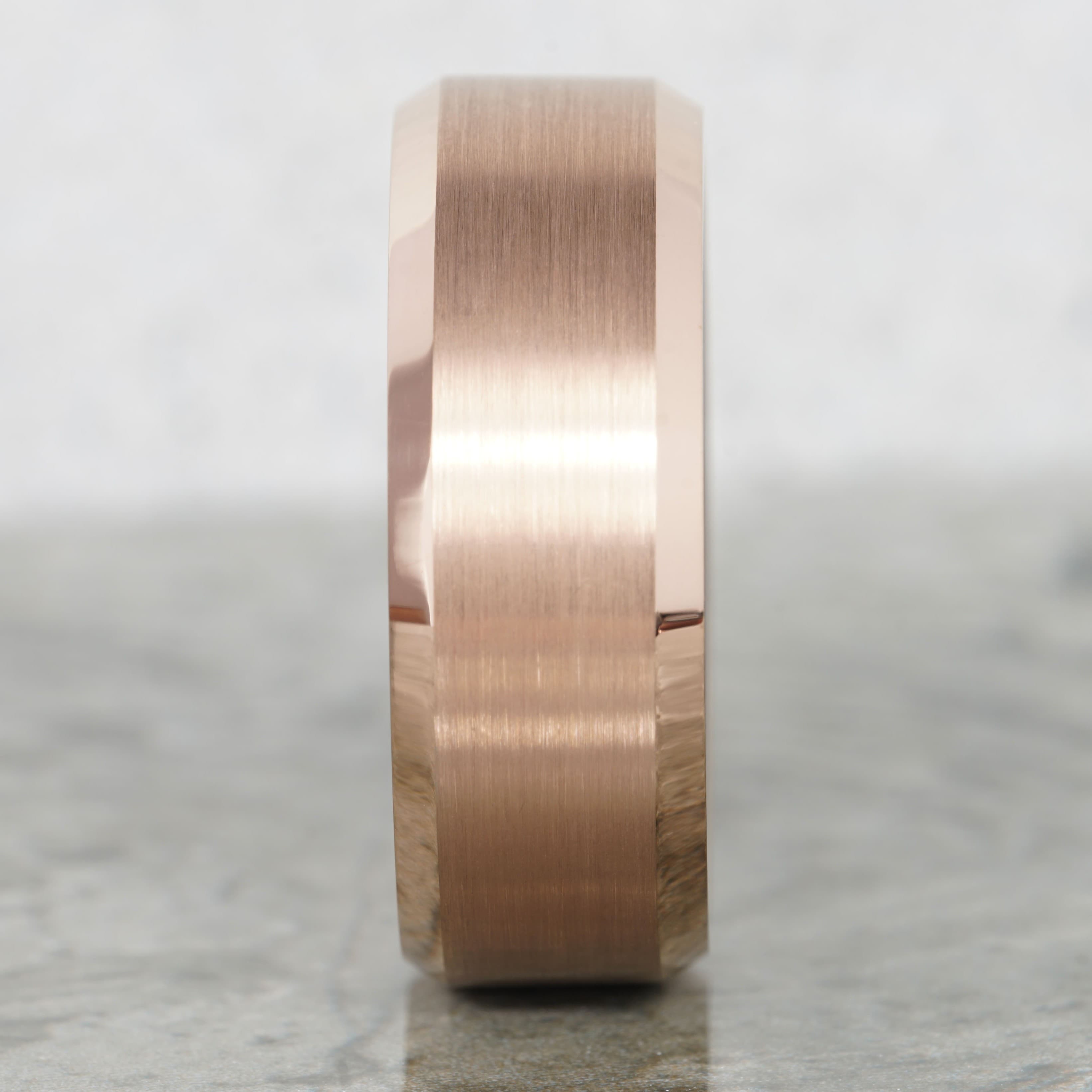 Roseon - 18K Rose Gold Tungsten Ring with Black Sleeve