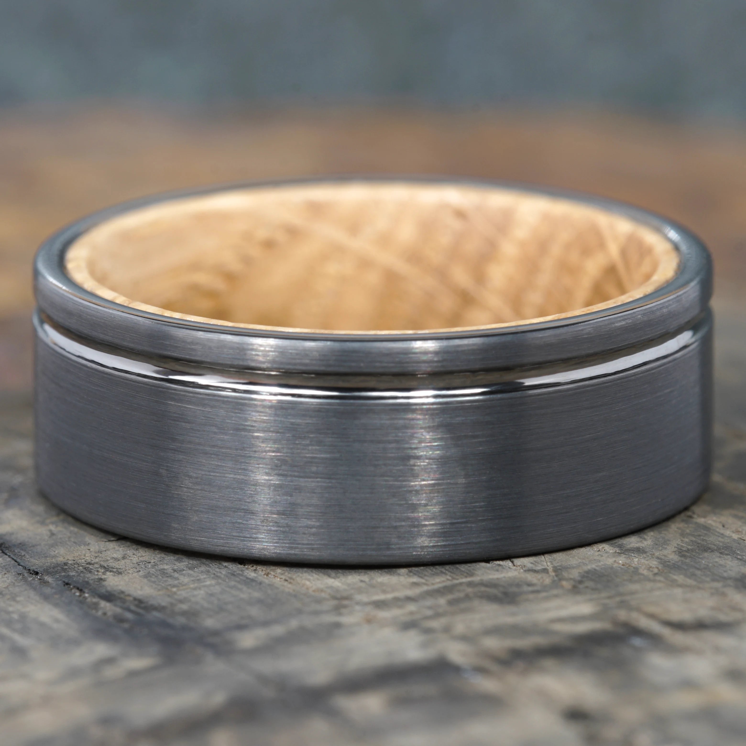 Vantage - Matte Grey Tungsten with Whisky Barrel Wood